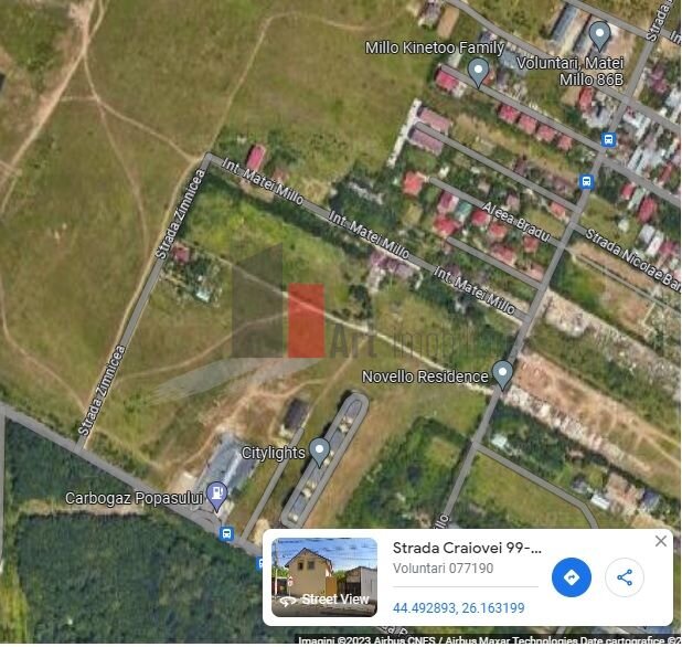 Matei Milo, teren intravilan.